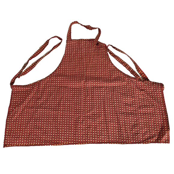 Vintage Child's Apron with Large Pockets, Red and Yellow Floral Pattern - Picture 6 of 7